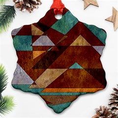 Turquoise And Bronze Triangle Design With Copper Ornament (snowflake) by digitaldivadesigns