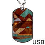 Turquoise and Bronze Triangle Design with Copper Dog Tag USB Flash (Two Sides) Front