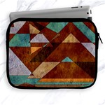 Turquoise and Bronze Triangle Design with Copper Apple iPad 2/3/4 Zipper Cases Front