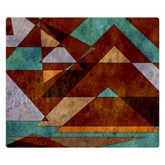 Turquoise And Bronze Triangle Design With Copper Double Sided Flano Blanket (small)  by digitaldivadesigns