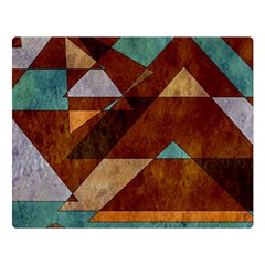 Turquoise And Bronze Triangle Design With Copper Double Sided Flano Blanket (large)  by digitaldivadesigns