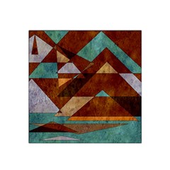 Turquoise And Bronze Triangle Design With Copper Satin Bandana Scarf by digitaldivadesigns