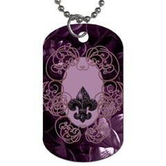 Soft Violett Floral Design Dog Tag (one Side) by FantasyWorld7