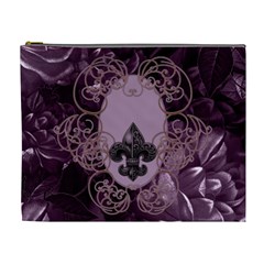 Soft Violett Floral Design Cosmetic Bag (xl) by FantasyWorld7