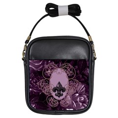 Soft Violett Floral Design Girls Sling Bags by FantasyWorld7