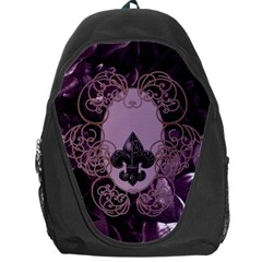 Soft Violett Floral Design Backpack Bag by FantasyWorld7