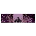 Soft Violett Floral Design Satin Scarf (Oblong) Front