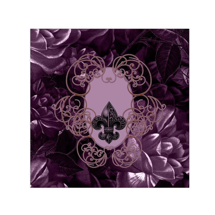 Soft Violett Floral Design Small Satin Scarf (Square)