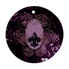 Soft Violett Floral Design Ornament (round) by FantasyWorld7