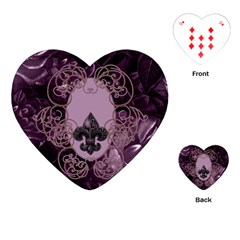 Soft Violett Floral Design Playing Cards (heart)  by FantasyWorld7