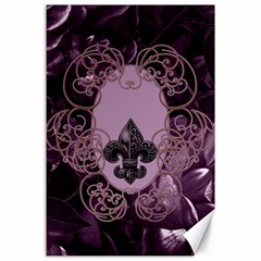 Soft Violett Floral Design Canvas 24  X 36  by FantasyWorld7