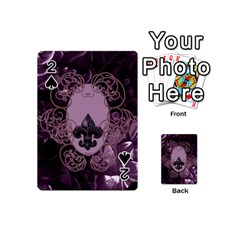 Soft Violett Floral Design Playing Cards 54 (mini)  by FantasyWorld7