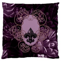 Soft Violett Floral Design Large Cushion Case (one Side) by FantasyWorld7