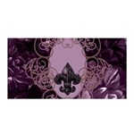 Soft Violett Floral Design Satin Wrap Front