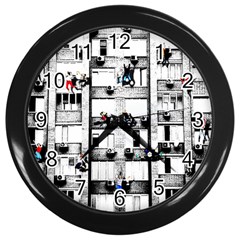 Jump, Jump Wall Clocks (black) by Valentinaart