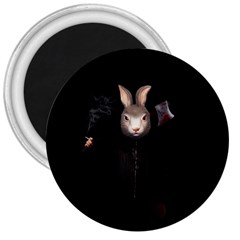 Evil Rabbit 3  Magnets by Valentinaart