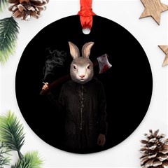 Evil Rabbit Ornament (round) by Valentinaart