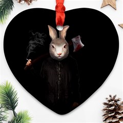 Evil Rabbit Ornament (heart) by Valentinaart