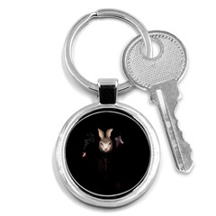 Evil Rabbit Key Chains (round)  by Valentinaart