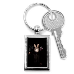 Evil Rabbit Key Chains (rectangle)  by Valentinaart