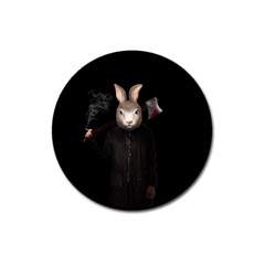 Evil Rabbit Magnet 3  (round) by Valentinaart