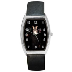 Evil Rabbit Barrel Style Metal Watch by Valentinaart