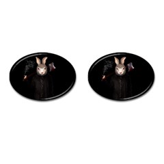 Evil Rabbit Cufflinks (oval) by Valentinaart