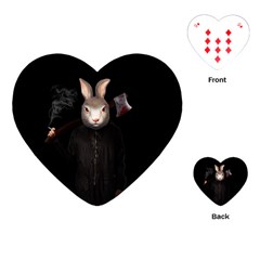 Evil Rabbit Playing Cards (heart)  by Valentinaart