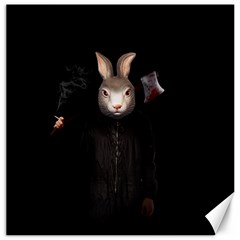 Evil Rabbit Canvas 12  X 12   by Valentinaart