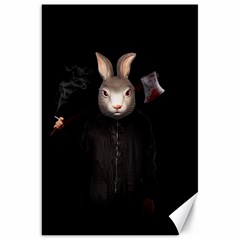 Evil Rabbit Canvas 20  X 30   by Valentinaart