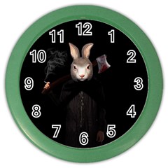 Evil Rabbit Color Wall Clocks by Valentinaart