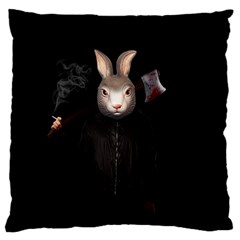 Evil Rabbit Large Cushion Case (two Sides) by Valentinaart