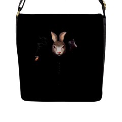 Evil Rabbit Flap Messenger Bag (l)  by Valentinaart