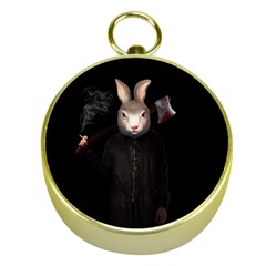 Evil Rabbit Gold Compasses by Valentinaart