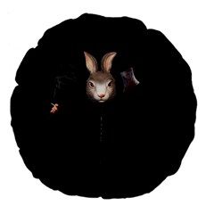 Evil Rabbit Large 18  Premium Flano Round Cushions by Valentinaart