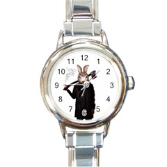 Evil Rabbit Round Italian Charm Watch by Valentinaart