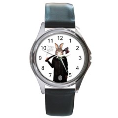 Evil Rabbit Round Metal Watch by Valentinaart