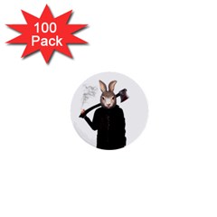 Evil Rabbit 1  Mini Buttons (100 Pack)  by Valentinaart