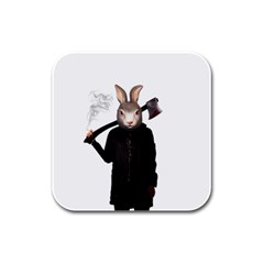 Evil Rabbit Rubber Square Coaster (4 pack) 