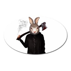 Evil Rabbit Oval Magnet