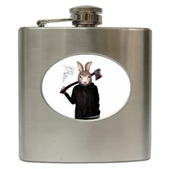 Evil Rabbit Hip Flask (6 Oz) by Valentinaart