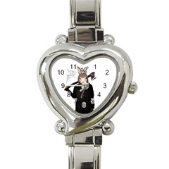 Evil Rabbit Heart Italian Charm Watch by Valentinaart