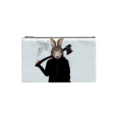 Evil Rabbit Cosmetic Bag (small)  by Valentinaart