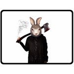 Evil Rabbit Fleece Blanket (Large)  80 x60  Blanket Front