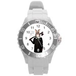 Evil Rabbit Round Plastic Sport Watch (L) Front