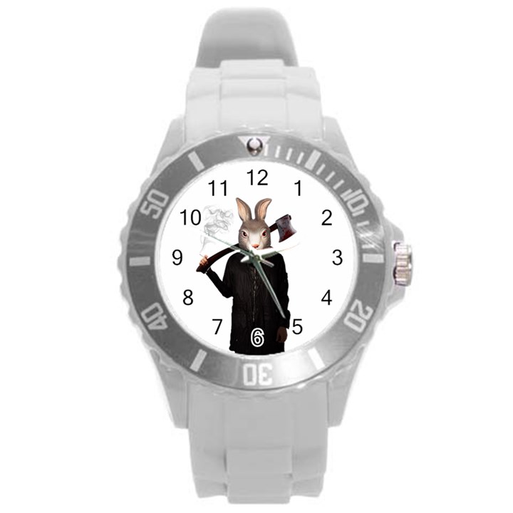 Evil Rabbit Round Plastic Sport Watch (L)