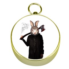 Evil Rabbit Gold Compasses by Valentinaart