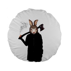 Evil Rabbit Standard 15  Premium Flano Round Cushions by Valentinaart