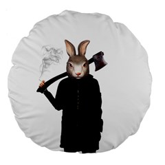 Evil Rabbit Large 18  Premium Flano Round Cushions by Valentinaart