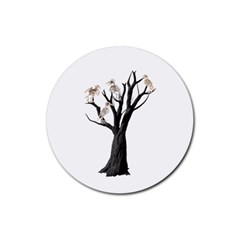 Dead Tree  Rubber Coaster (round)  by Valentinaart